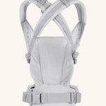 Ergobaby Adapt  SoftTouch™  Cotton Baby Carrier in Pearl Grey. Back view showing cross over shoulder straps.