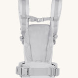 Ergobaby Adapt  SoftTouch™  Cotton Baby Carrier in Pearl Grey. Back view showing 'H' position shoulder straps. 