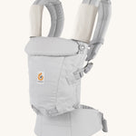 Ergobaby Adapt  SoftTouch™  Cotton Baby Carrier in Pearl Grey. Side view.