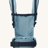 Ergobaby Adapt  SoftTouch™  Cotton Baby Carrier in Slate Blue. Back view showing 'H' position shoulder straps. 