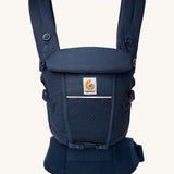 Ergobaby Adapt  SoftFlex™ Mesh Baby Carrier in Midnight Blue. Front view. 