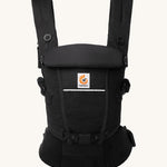 Ergobaby Adapt  SoftFlex™ Mesh Baby Carrier in Onyx Black. Front view. 