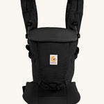 Ergobaby Adapt  SoftTouch™  Cotton Baby Carrier in Onyx Black. Front view.