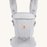 Ergobaby Adapt  SoftTouch™  Cotton Baby Carrier in Pearl Grey. Front view.