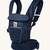 Ergobaby Adapt  SoftFlex™ Mesh Baby Carrier in Midnight Blue. Side view. 