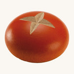 A toasty looking wooden pretzel roll with a light brown cross shaped cut on the top, perfect for cafe play