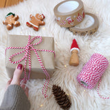 Gift wrapped in Everlasto Beefeater Red baker’s cotton twine, featuring red and white stripes for Christmas crafts and gift wrapping - available now at Babipur.