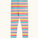 Frugi 100% organic cotton ribbed leggings with a pastel striped design