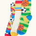 Frugi 100% organic cotton rock my socks multipack in bright colours with sport inspired designs.