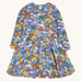 Frugi sofia skater dress in grape / into the wild available at Babipur. A GOTS organic cotton lilac skater dress with a playful wildlife print 