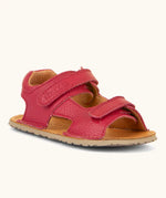 Froddo barefoot kids natural leather sandal in dark blue with 2 velcro straps and padded ankle support 