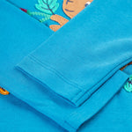 A closer look at the sleeves on the Frugi Adventure Applique Top - Deep Water/Squirrel
