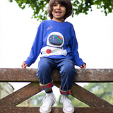 Frugi Owen Interactive Top - Blue Tang/Astronaut