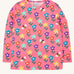Frugi kids bryher top in tulip fun flowers available at Babipur. A GOTS organic cotton top in pink with long sleeves with playful prints of bee and flowers