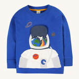 Frugi Owen Interactive Top - Blue Tang/Astronaut