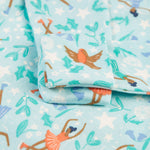 The scratch mittens that fold over the wrists on the Frugi Easy Dressing Printed Babygrow - Enchanted Forest. 