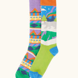 Frugi GOTS organic cotton 2 pack of socks features a winter inspired fairisle design and a polar scene design sock