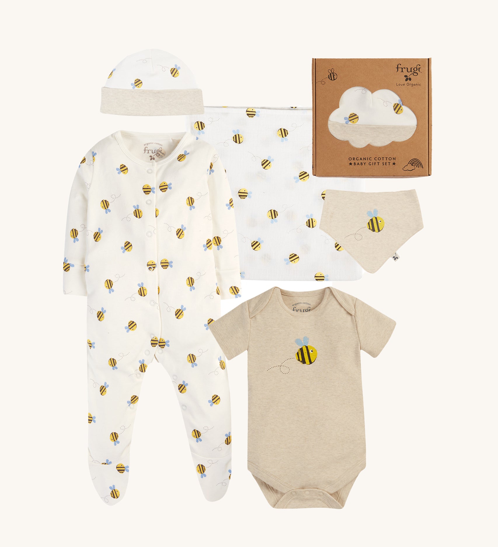 Frugi Baby Muslin Gift Set - Buzzy Bee