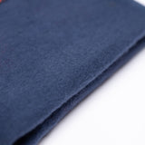 A close up of the warm, cosy navy inner lining on the Frugi cosy leggings in navy/dragon skies available at Babipur. 