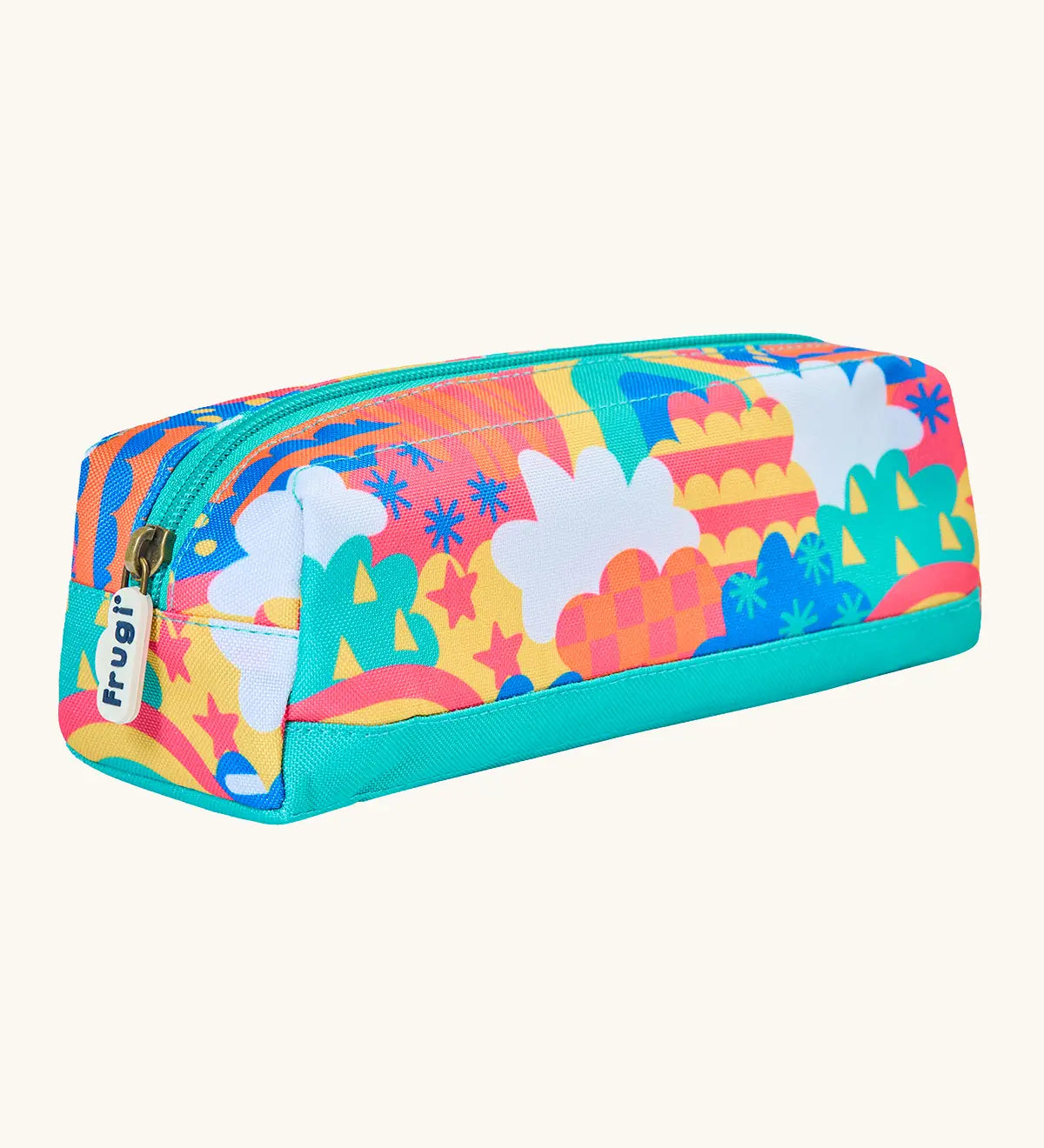Frugi fun frenzy the stars pencil case. A kids back to school pencil case with bright playful pattern design