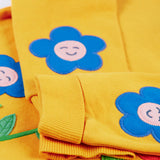 Frugi Easy On Jumper - Gold/Smiley Flowers