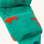 A look at the ankle cuffs on the Frugi Cosy Ted Snuggle Suit - Bonfire Stars