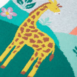 A look at the giraffe design on the Frugi Kiera Knitted Dress - Grey Marl/Giraffe