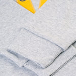 A look at the sleeves on the Frugi Owen Top - Grey Marl/Peace
