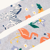 Frugi Norah Tights - Grey Marl/Zebra
