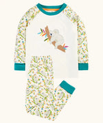 Frugi jamie jim jams rainbow koala cuddles print organic cotton pyjamas with fold down cuffs for extended wear.