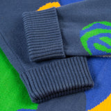 Frugi Elwood Knitted Jumper - Blue Tang/Rocket