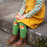 Frugi Norah Tights - Palm/Red Panda