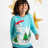 Frugi Elwood Knitted Jumper - Blue/Polar Bear