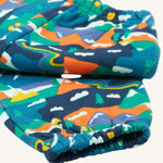 A closer look at the elasticated ankle cuffs on the Frugi Malpas Joggers - Navy Alpine Adventures
