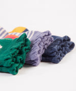 A close up view of the frills on the Frugi Freya Frilled Socks 3 Pack - Rainforest Friends