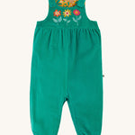 Frugi Lacey Reversible Dungaree - Iguana/Autumn Friends, in green cord