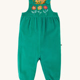 Frugi Lacey Reversible Dungaree - Iguana/Autumn Friends, in green cord