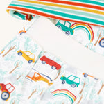 A closer look at the vehicle print on the bottoms