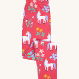 GOTS organic cotton Frugi libby leggings in rose unicorn /floral design available at Babipur. 