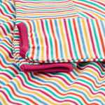 A look at the sleeves on the Frugi Dolcie Dress - Lingonberry Multi-Stripe