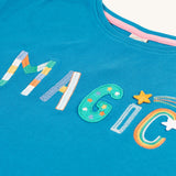 Frugi Bethany Applique Top - Deep Water/Magic