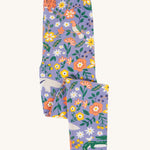 The legs on the Frugi Libby Printed Leggings - Rainforest Friends are folded in this image. Also seen is the elasticated waistband and Rainforest Friends print