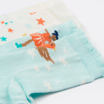 The Frugi Frill Socks 2 Pack- Enchanted Forest together, showing a close up of the frilly top of the sock