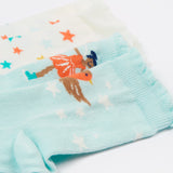 The Frugi Frill Socks 2 Pack- Enchanted Forest together, showing a close up of the frilly top of the sock