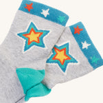 A closer look at the grey star socks from the Frugi Little Socks - Stars 2 Pack