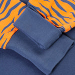 A look at the cuffs on the Frugi Jamie Jim Jams - Sleeping Tiger