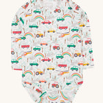 The vehicle print Frugi Super Special 2 Pack Body - Let'S Go!/Iguana Multi Stripe