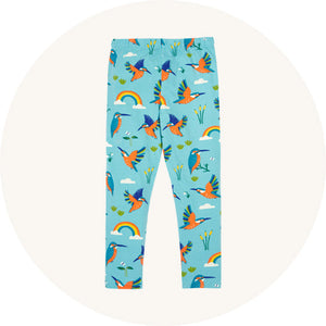 Frugi Libby Leggings in Kingfisher Skies to represent Frugi baby and children leggings and tights for sale at Babipur.