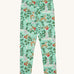 Frugi libby leggings in festive forest available at Babipur. A GOTS organic cotton legging in mint green colour with a winter woodland inspired design.