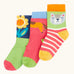 Frugi GOTS 100% organic cotton little socks 3 pack with Shetland floral and animal inspired designs in pastel colours